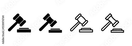 Gavel icon logo design. judge gavel sign and symbol. law icon. auction hammer