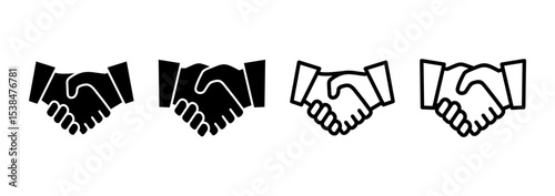Handshake icon logo design. business handshake sign and symbol. contact agreement