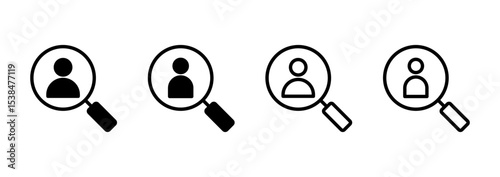 Hiring icon logo design. Search job vacancy sign and symbol. Human resources concept. Recruitment