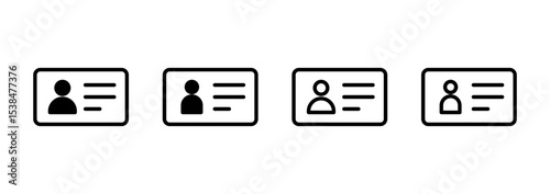 License icon logo design. ID card icon. driver license, staff identification card