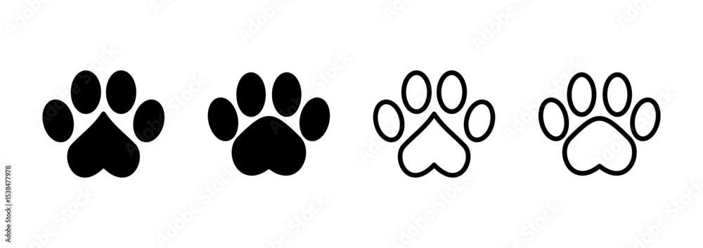 Fototapeta premium Paw icon logo design. paw print sign and symbol. dog or cat paw