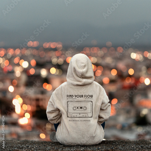 young woman in grey hood