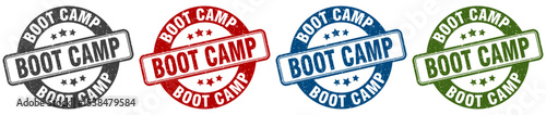 boot camp stamp. boot camp round stamp set isolated on white background