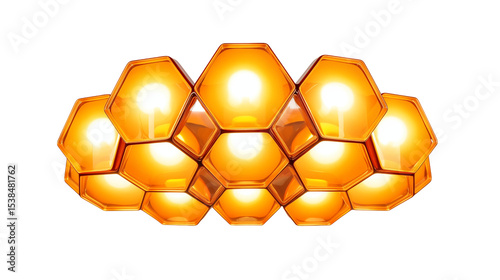 Modern Honeycomb Ceiling Light Fixture, Geometric LED Chandelier Design,  Contemporary Hexagonal Light Decoration, 