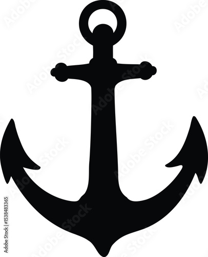 A bold black and white anchor symbolizes stability and nautical adventures