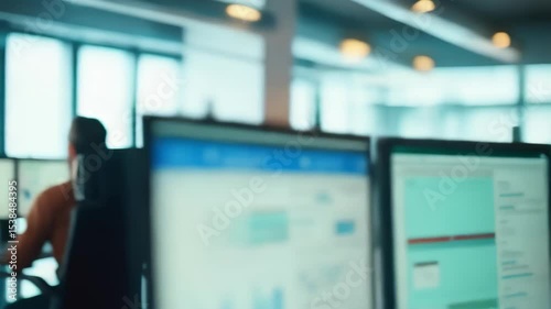 A male agent assists customers using a headset at his desk. Questions customer service