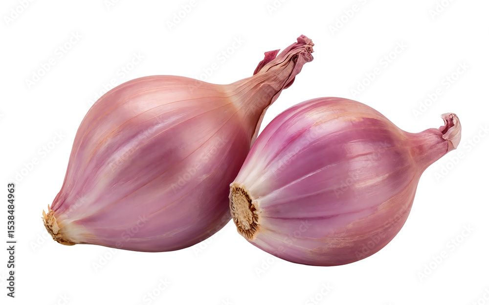 Fototapeta premium Fresh shallots isolated on black background perfect for culinary websites recipes food blogs and cooking magazines