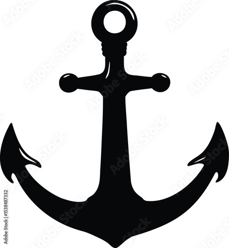 Classic black and white anchor illustration evoking nautical and maritime themes