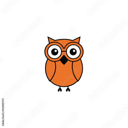 Cartoon Owl Wearing Glasses Vector Design