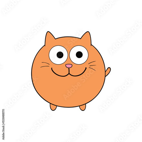 Happy Round Cat with Big Expressive Eyes