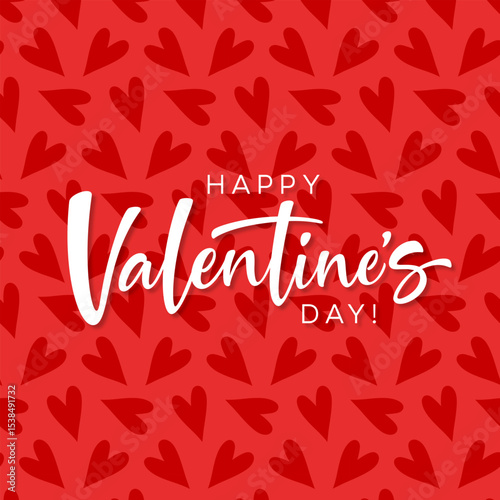 Valentine's themed seamless red heart background pattern. Printable love vector background for apparel and packaging.