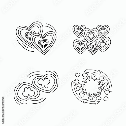 Heart Pattern Coloring Page – Romantic Love Symbol Printable for Kids