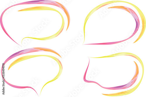 creative colorful art outline speech bubbles set