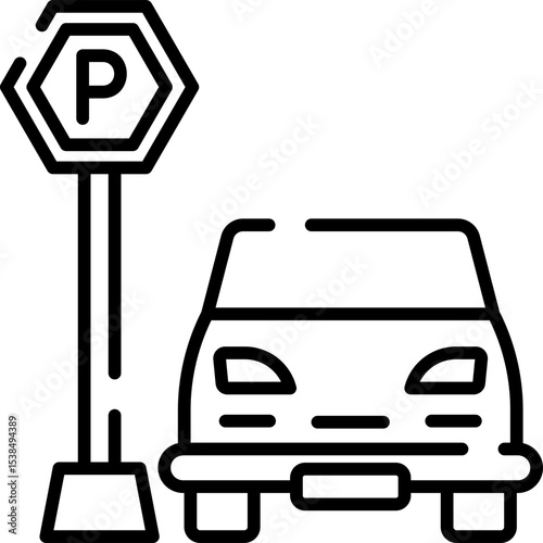 Car Parking Line Icon