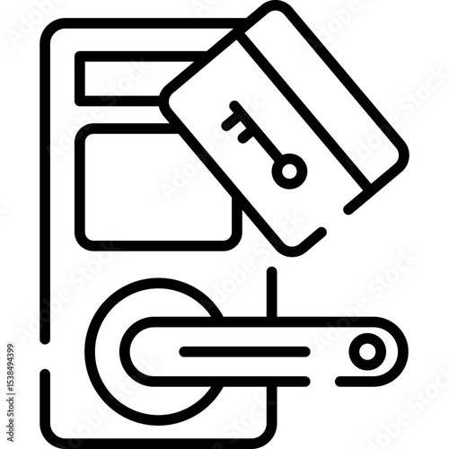Room Key Line Icon