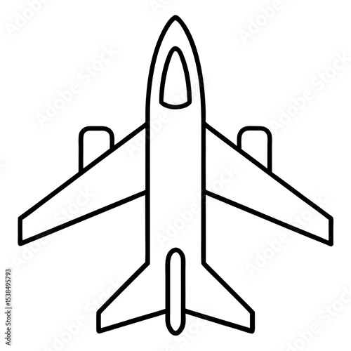 Minimalist Airplane Icon – Line Art Vector Illustration

