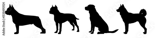 Dog silhouette. Dog vector set