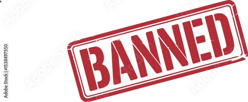 Banned stamp text vector