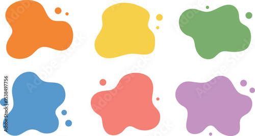 Colorful liquid shapes in different shades abstract graphic design elements for your projects