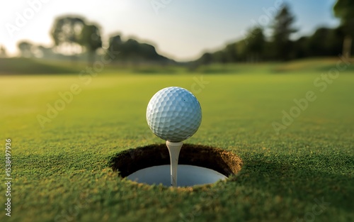 A Pristine White Golf Ball Ready for a Perfect Shot on a Lush Green