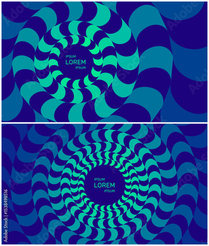 Pattern with optical illusion and light effect. Abstract striped background. Illustration for cover, card, postcard, banner, poster, brochure or presentation.