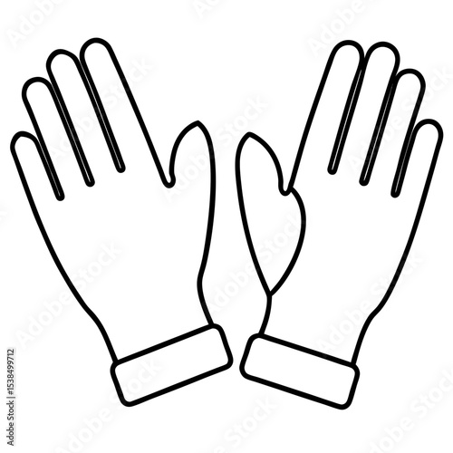 Sterile Gloves Line Art Vector