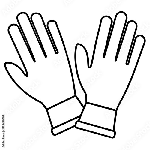 Sterile Gloves Line Art Vector