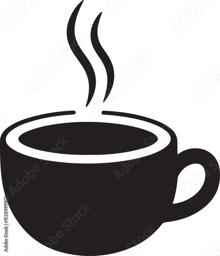 Coffee cup icon vector. coffee cup silhouette vector illustration on white background
