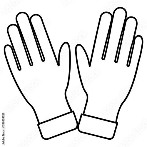 Sterile Gloves Line Art Vector