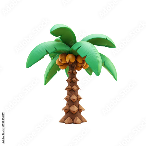 A cartoon palm tree asset, on a transparent background
