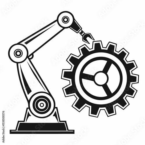 Robotic Arm Manipulating Gear Automation and Industrial Technology