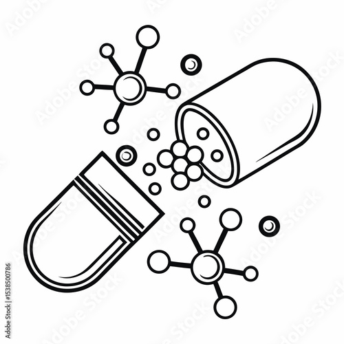 Capsule Disintegrating Molecular Structure Release Illustration