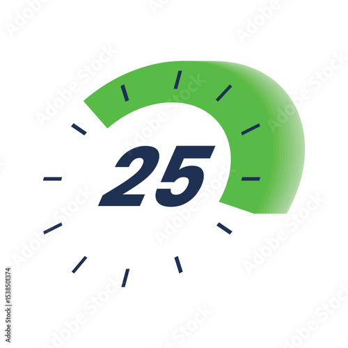 Countdown timer icon start 5, 10, 15, 20, 25, 30, 35, 40, 45, 50, 55 and 60. Numeric countdown elements for progress tracking, Time Tracking Illustration,Stopwatch Countdown Icons