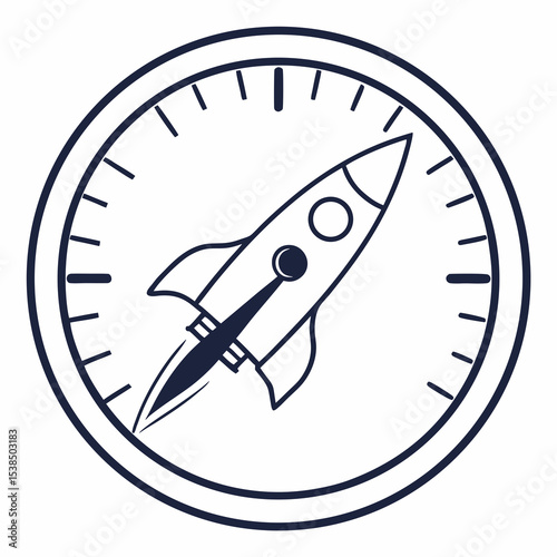 Rapid Launch Speed, Time, and Rocket Icon Design