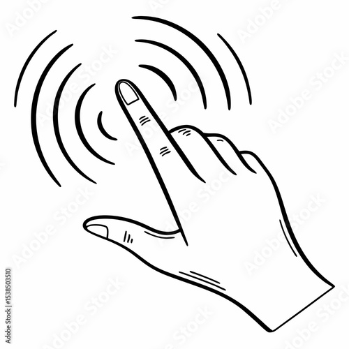 Hand Tap Gesture Touchscreen Interaction Illustration