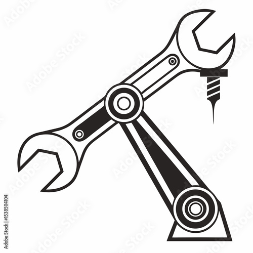 Robotic Arm with Wrenches Automation and Precision Engineering Design