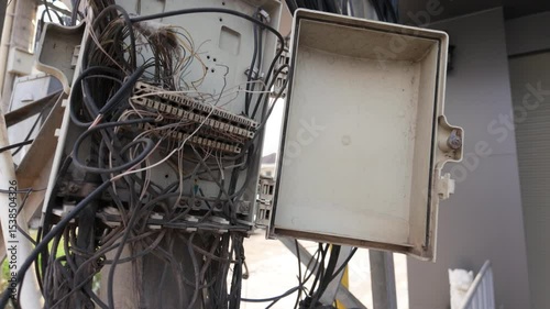 Tangled Street Wiring and Electric Cables