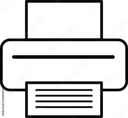 Printer Icon Simple Line Art Design for Printing and Office Supplies
