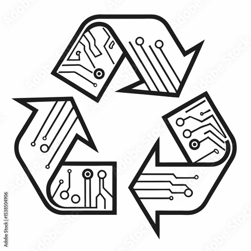 Electronic Waste Recycling A Circular Economy Symbol