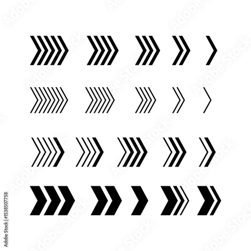 Set of simple hand drawn black arrows. Various simple lines of arrow collection