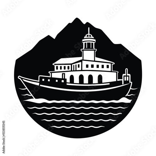 Robben Island Prison Seen from Boat