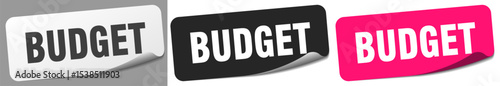 budget sticker. budget sticker set on white background