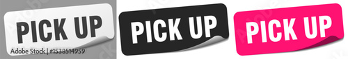pick up sticker. pick up sticker set on white background