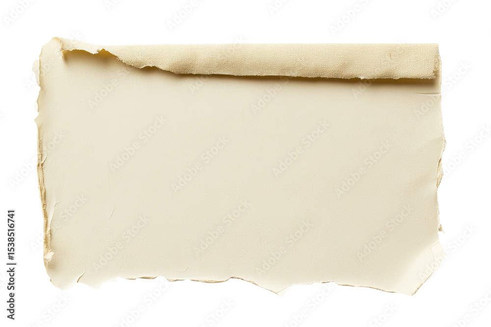 Fototapeta premium Torn, off-white paper rectangle