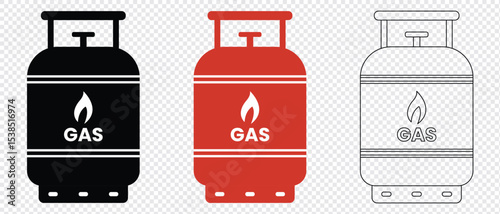 Gas cylinders icon .Gas tank icon. Silhouette of LPG gas cylinder, tank vector symbol design for app, logo, web, UX, UI. 