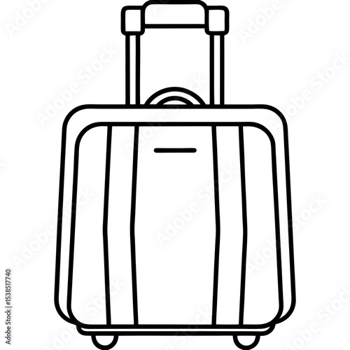 Minimalist Line Art Luggage Bag Icon – Vector Outline Illustration