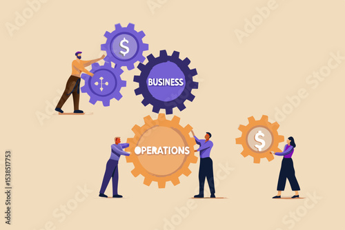 Business Operations and Financial Strategy Teamwork and Collaboration for Success Gears and People