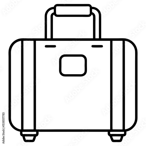 Minimalist Line Art Luggage Bag Icon – Vector Outline Illustration