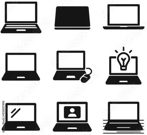 Flat Icon – Laptop (Black to School)