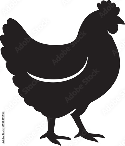 Cartoon vector illustration of farm poultry with a hen, rooster, and chicks on a nest of eggs